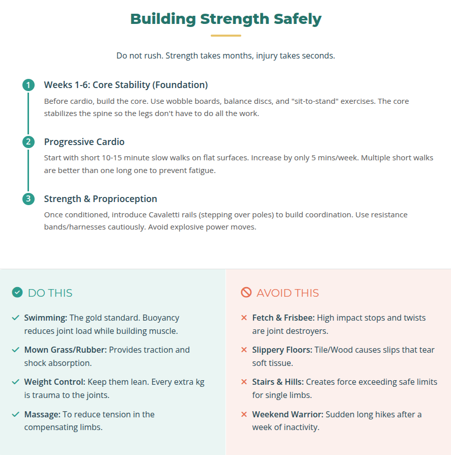 exercise for three-legged dogs